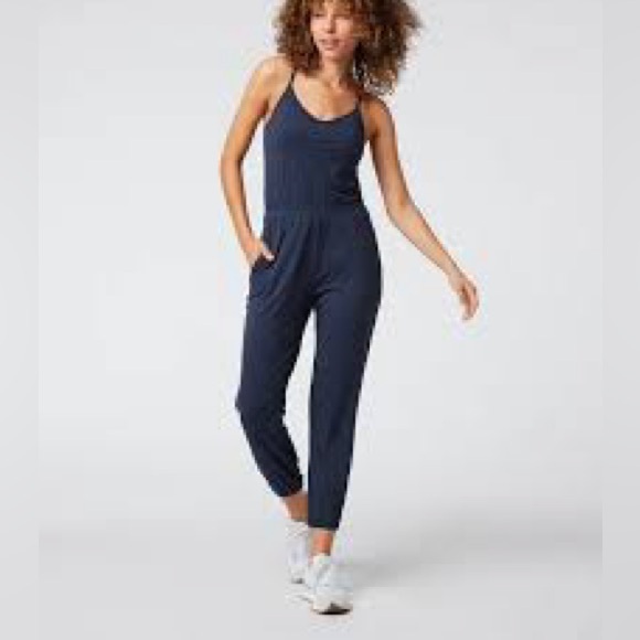 Vuori Pants - Vuori Navy Performance Jumpsuit Size S Athleisure Romper Jogger Style